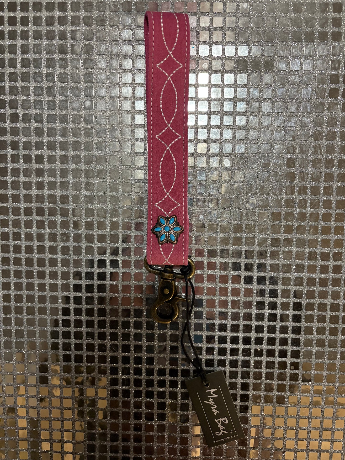 Pink Stitch Key Fob