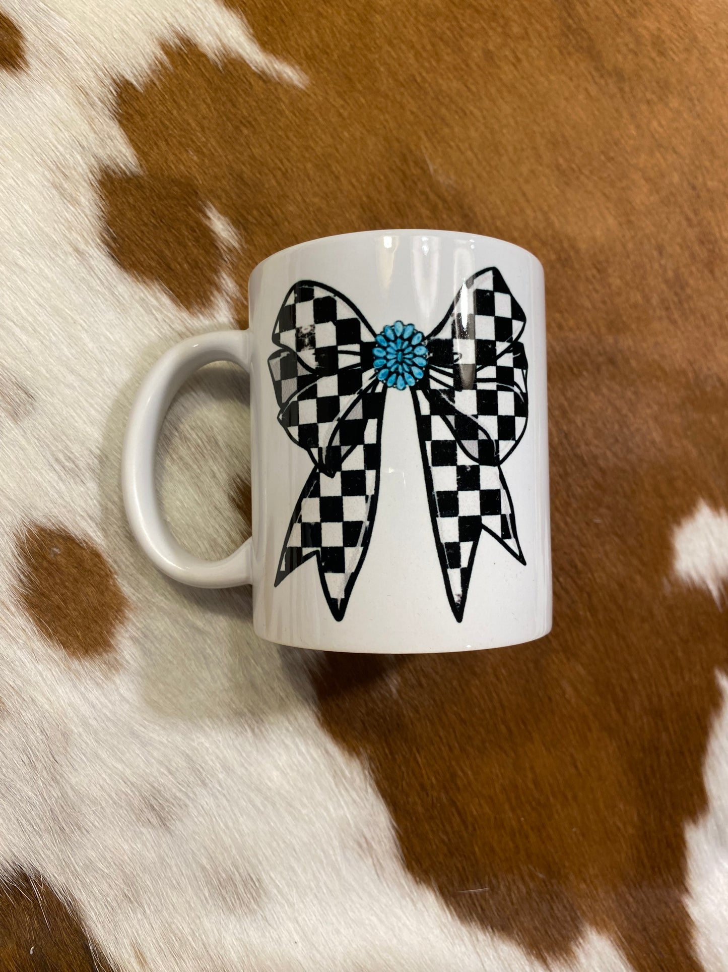 Checkered Bow Coffee Mug