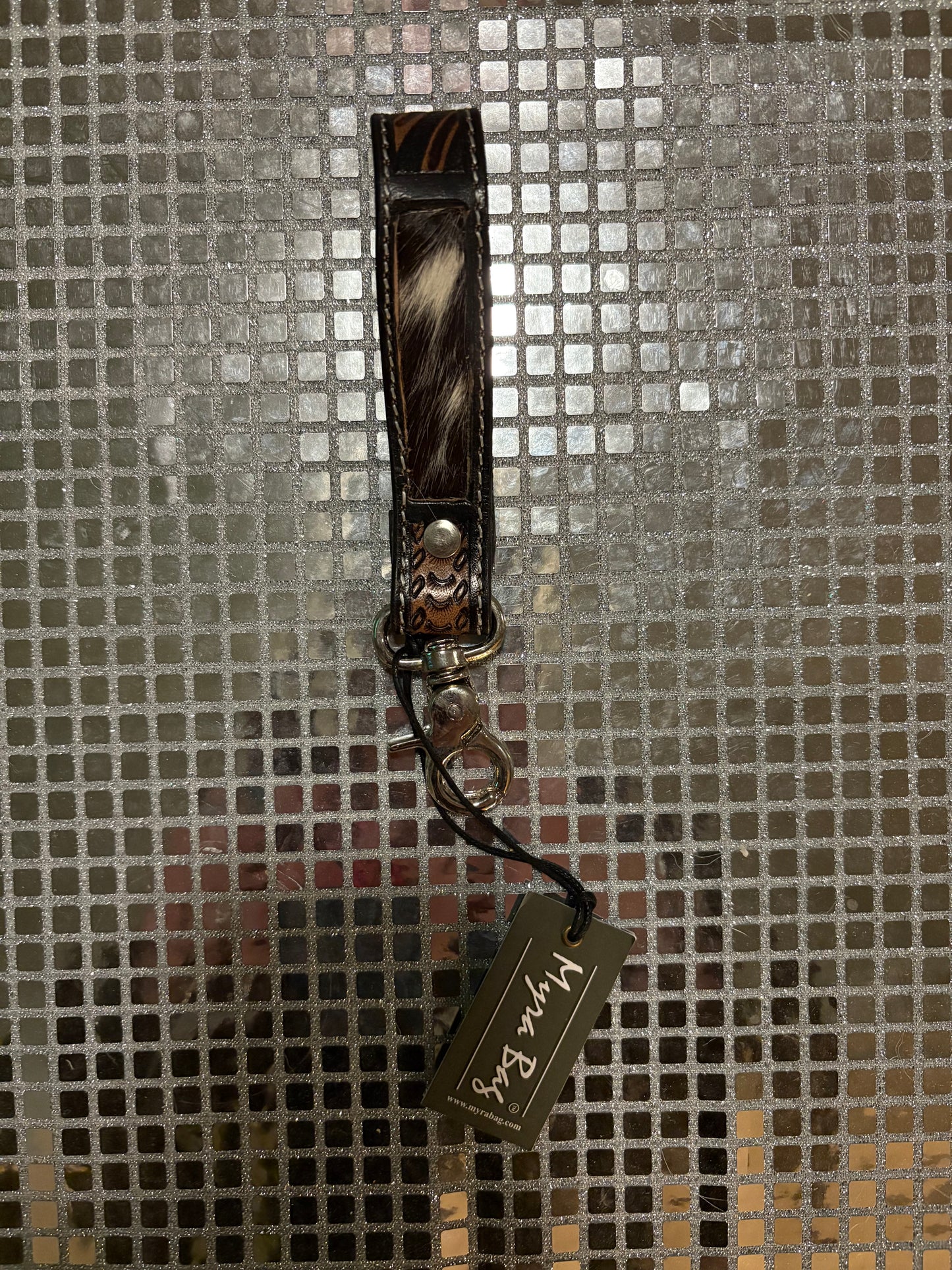 Black Cowhide Key Fob