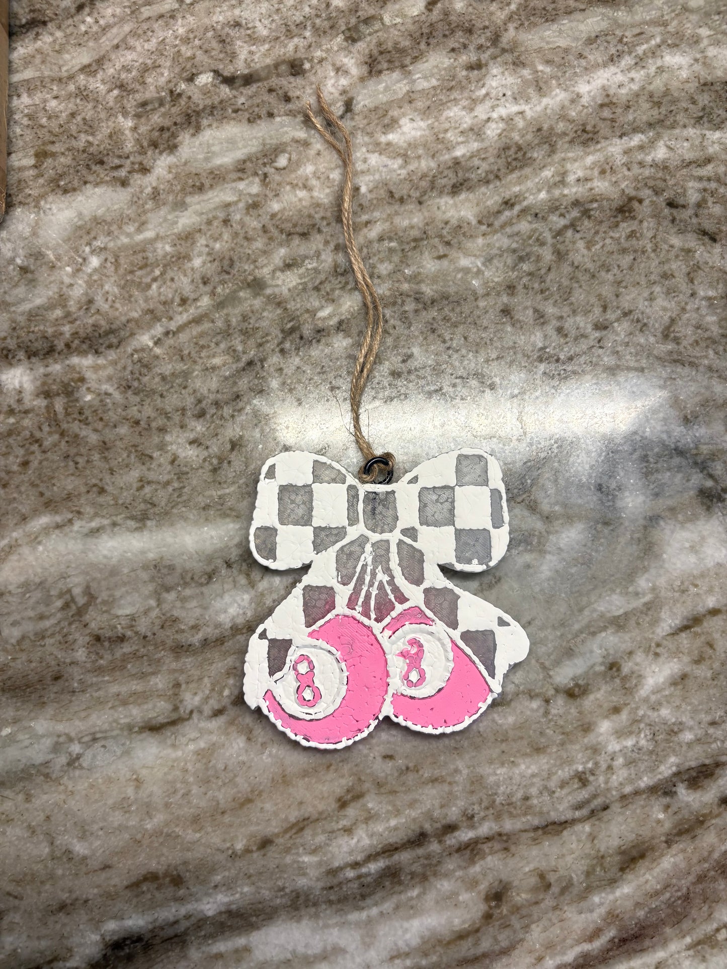 Pink 8 Ball Bow Freshie