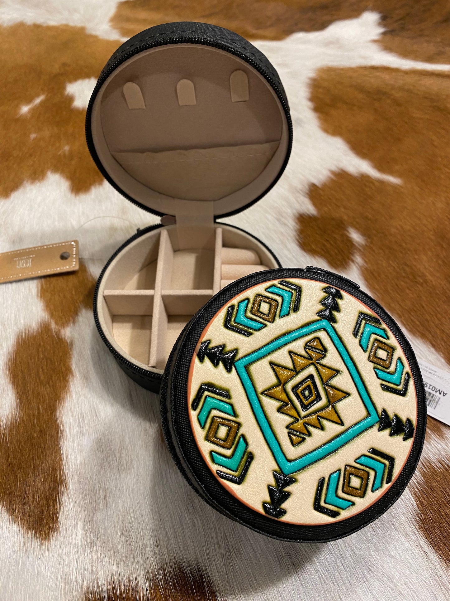 Circle Leather Jewelry Box