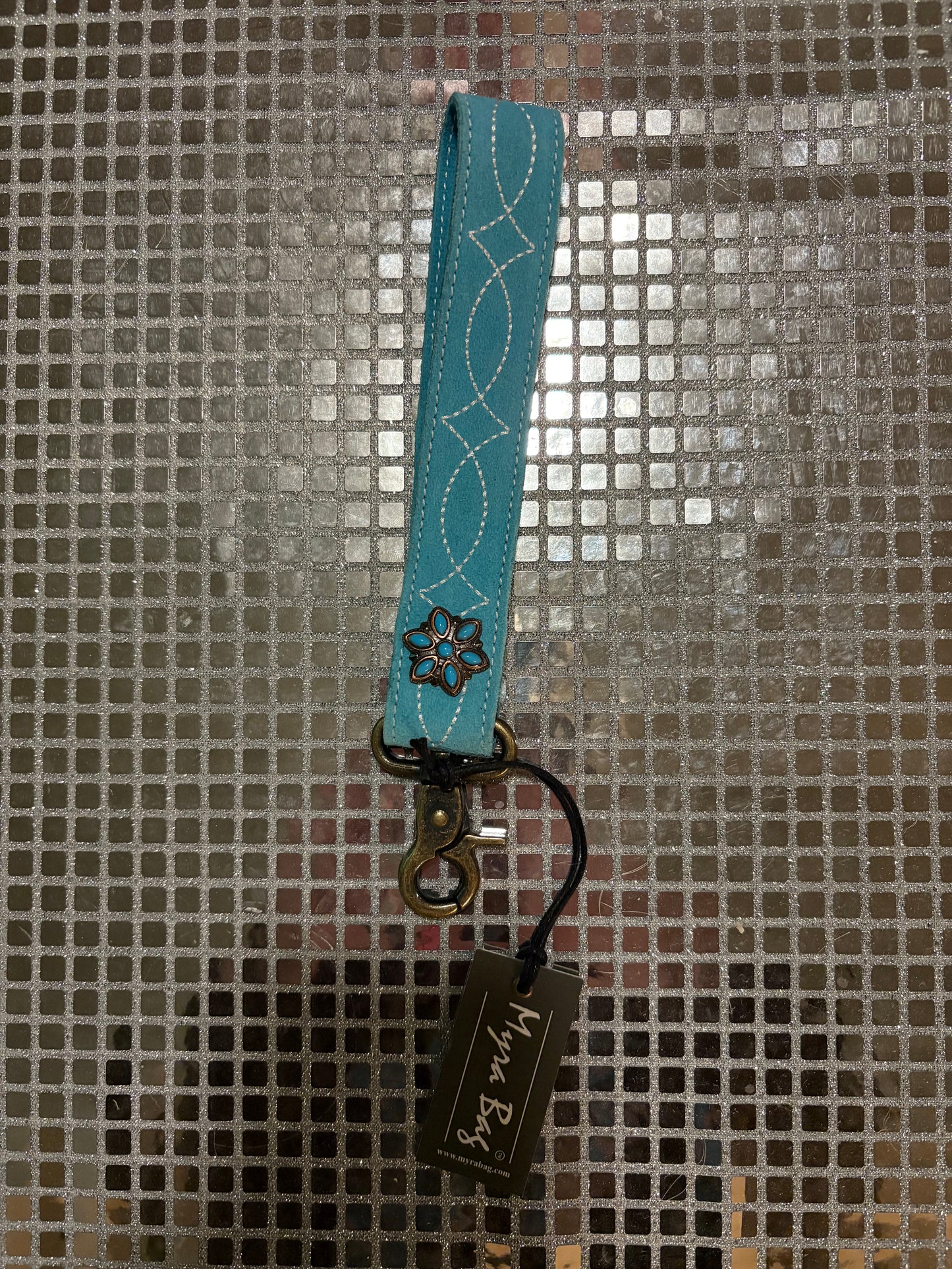 Turquoise Stitch Key Fob
