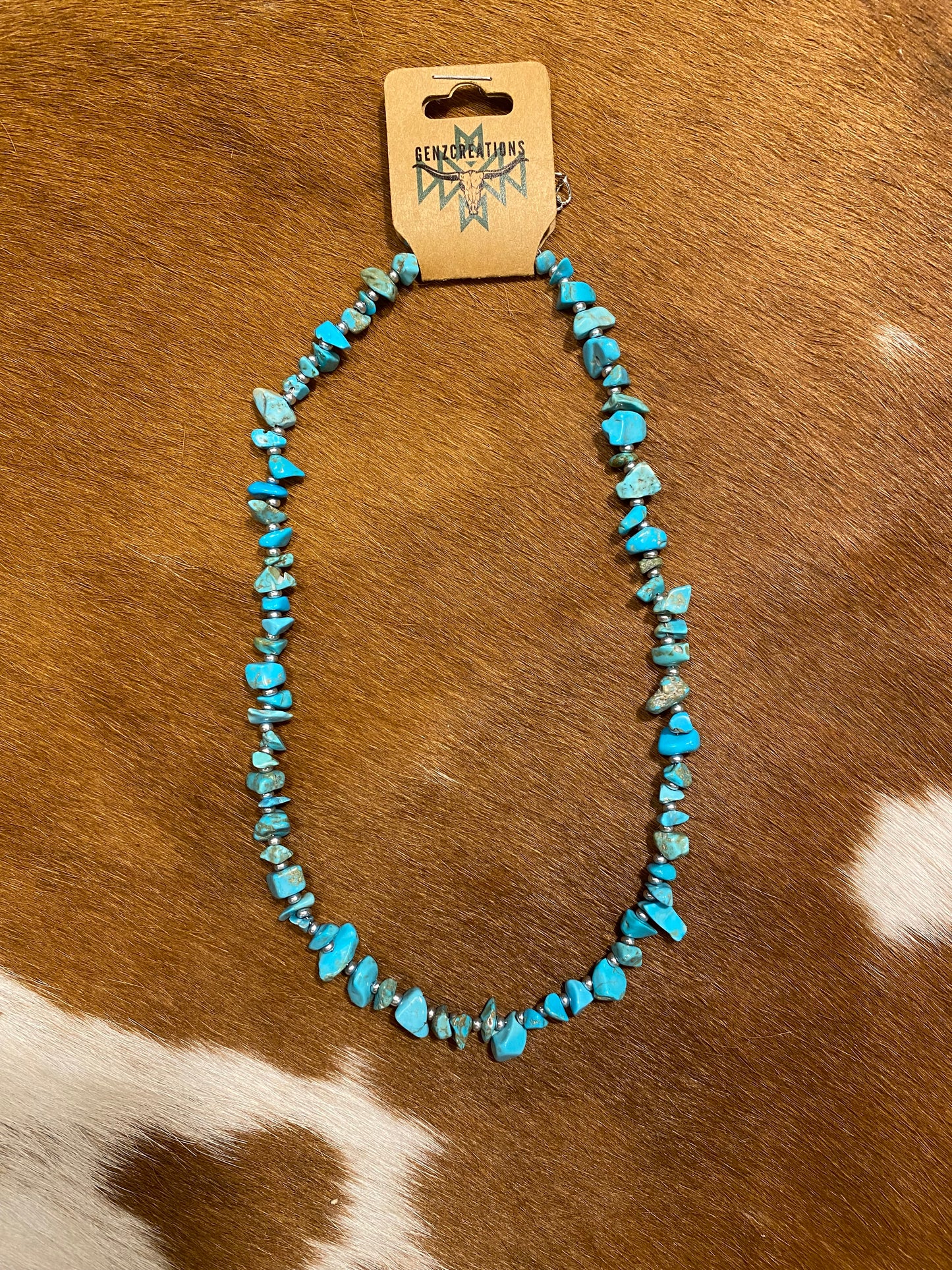 Silver and Turquoise Rock Necklace