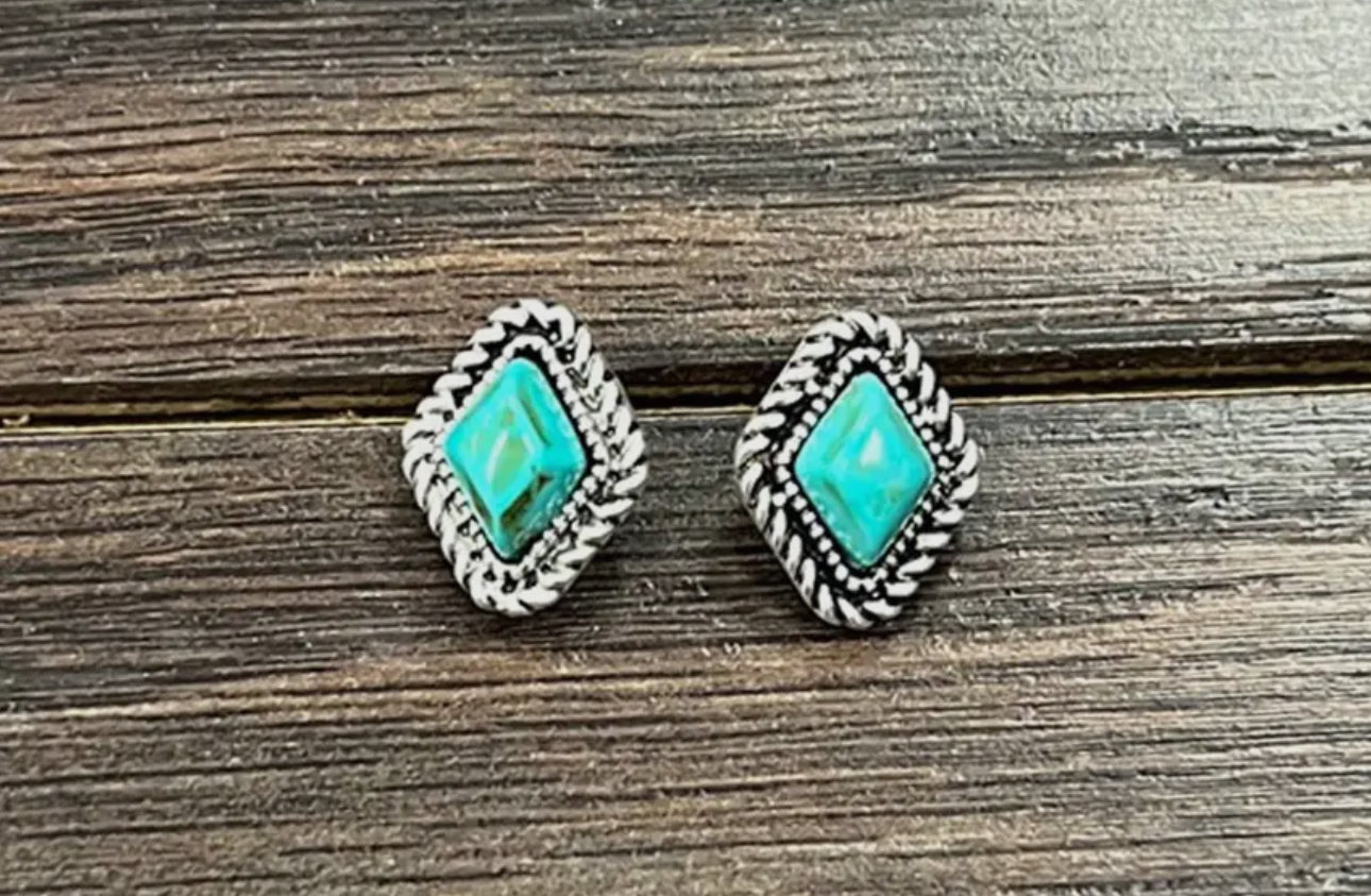 Diamond Turquoise Earrings