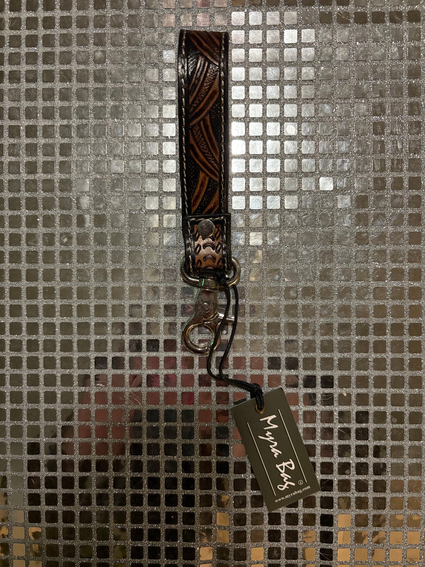 Black Cowhide Key Fob