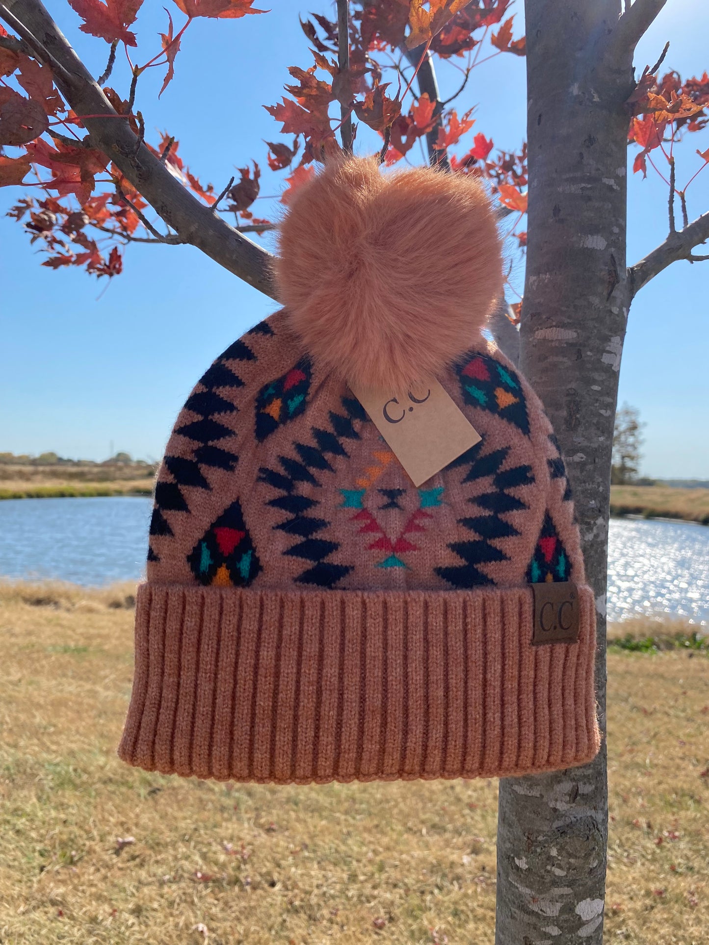 Rust Aztec Beanie