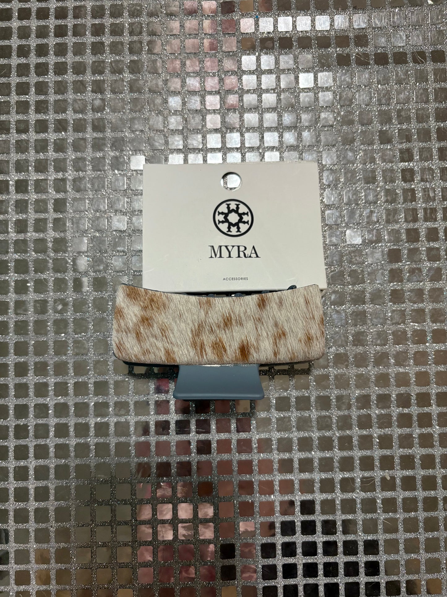 Tan Cowhide Claw Clip