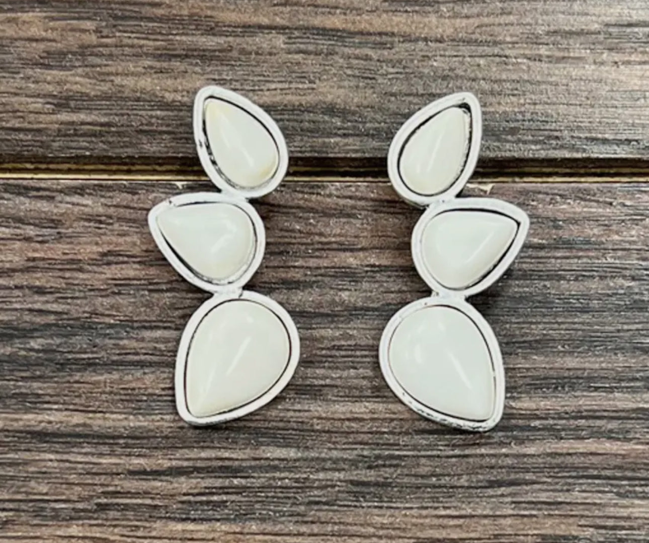 White Flower Earrings