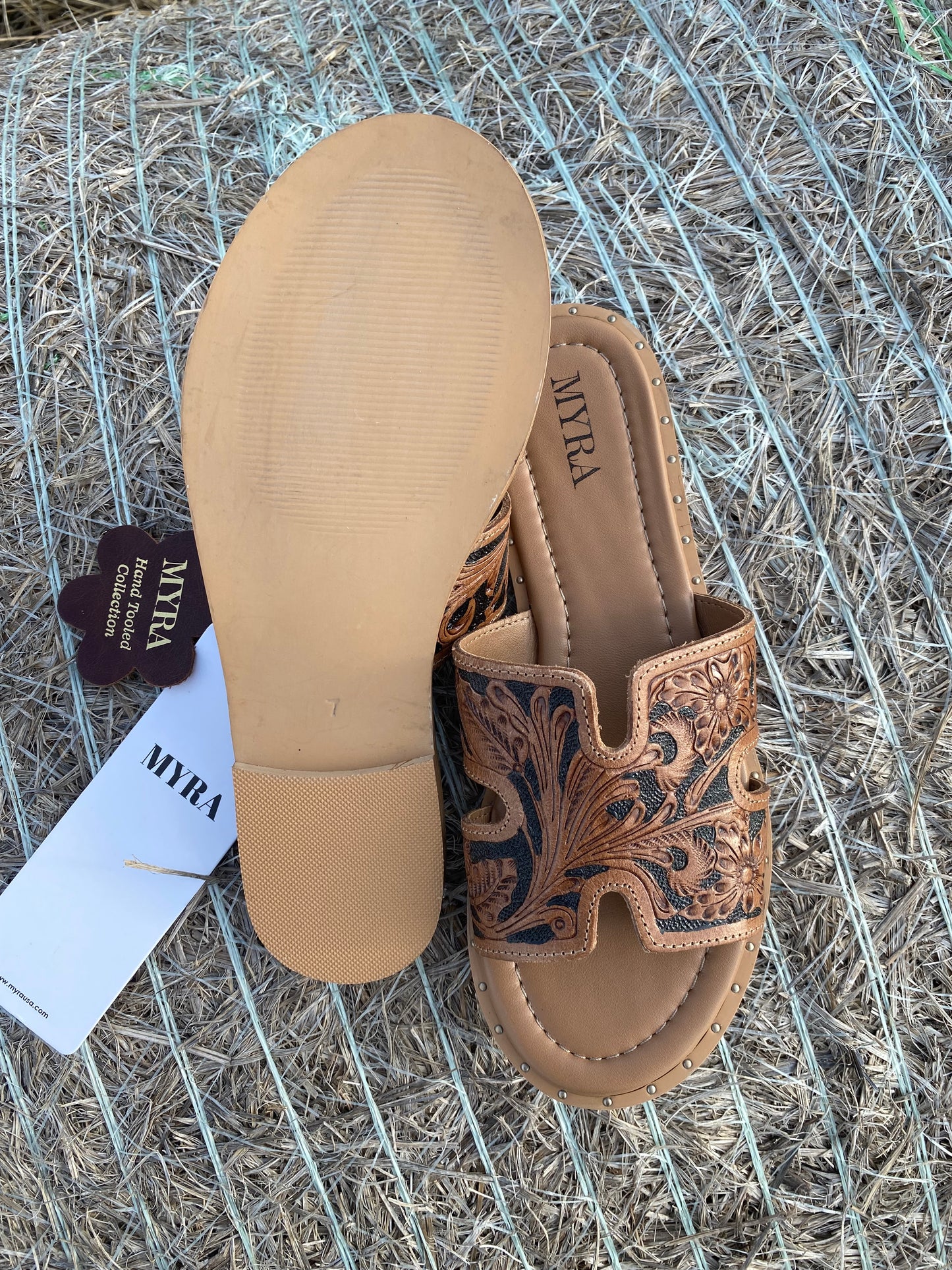 Black & Brown Leather Square Sandals
