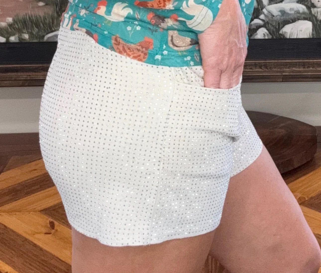 White Jitterbug Shorts