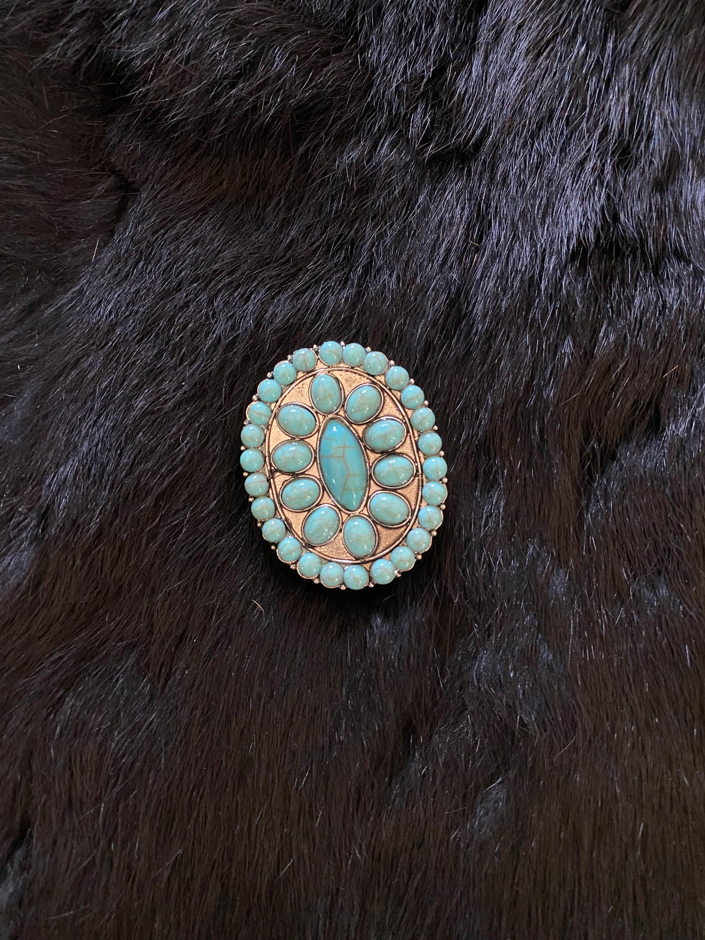 Turquoise concho pop socket