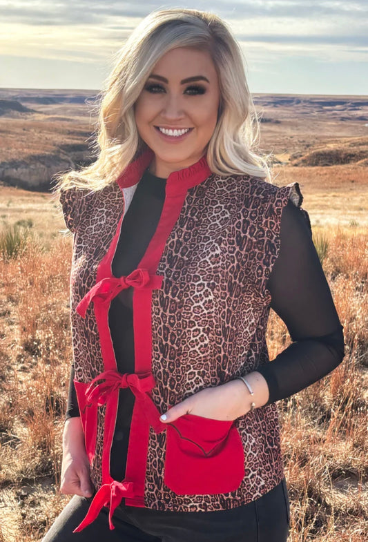 Cheetah and Red Vest