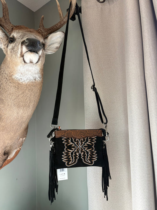 Black Boot Stitch Purse