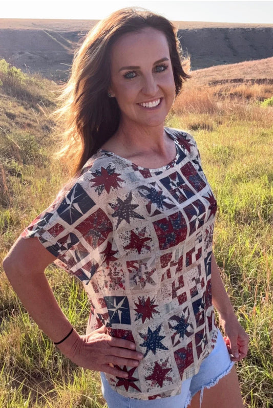 Patchwork Mesh Top