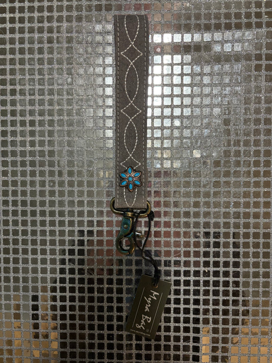 Grey Stitch Key Fob