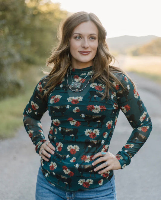 Poinsettias on a Prairie Mesh