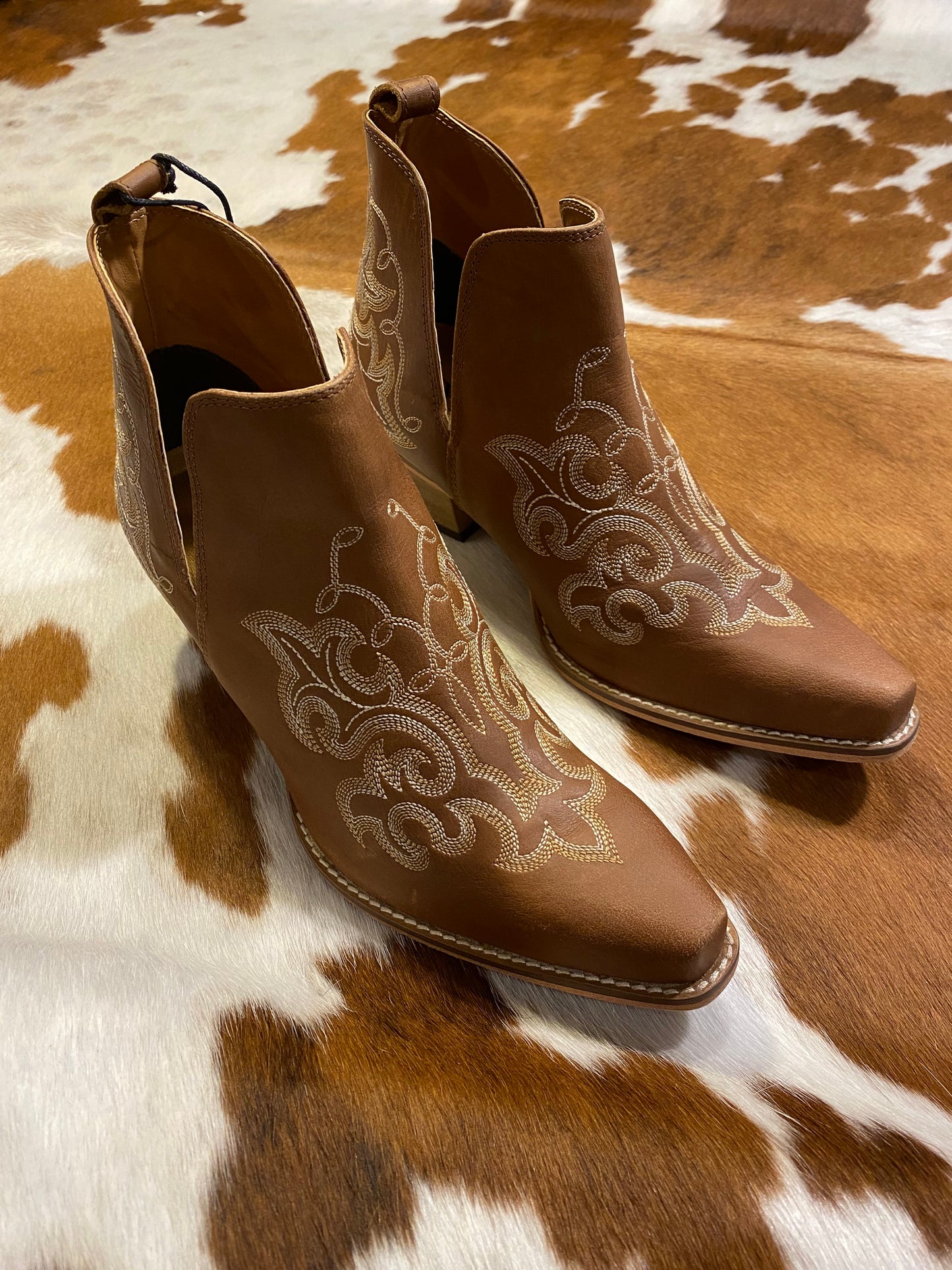 Brown Leather Booties