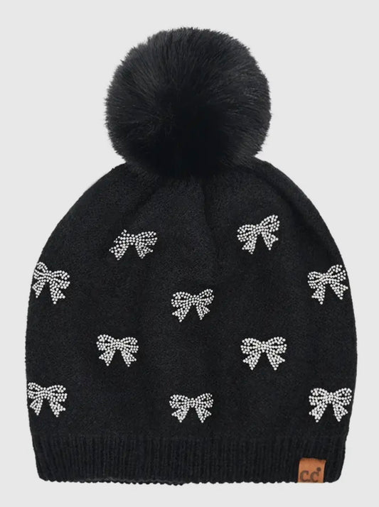 Black Bow C.C. Beanie