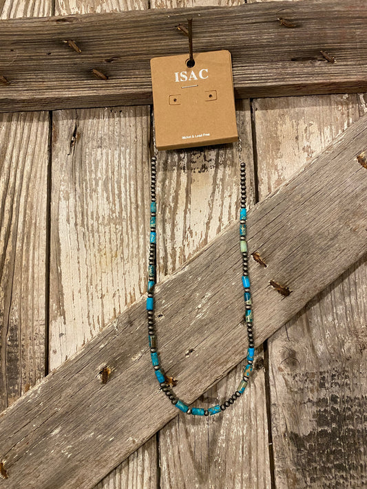 Little Turquoise & Navajo pearl Necklace