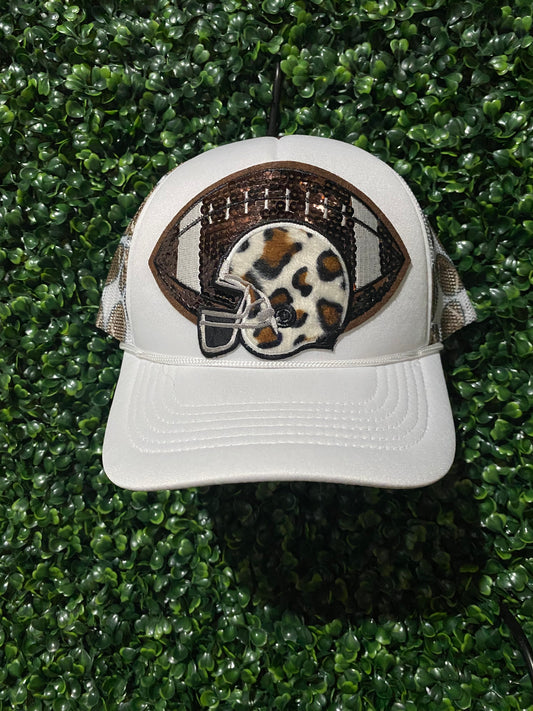 Football & Helmet Trucker Hat