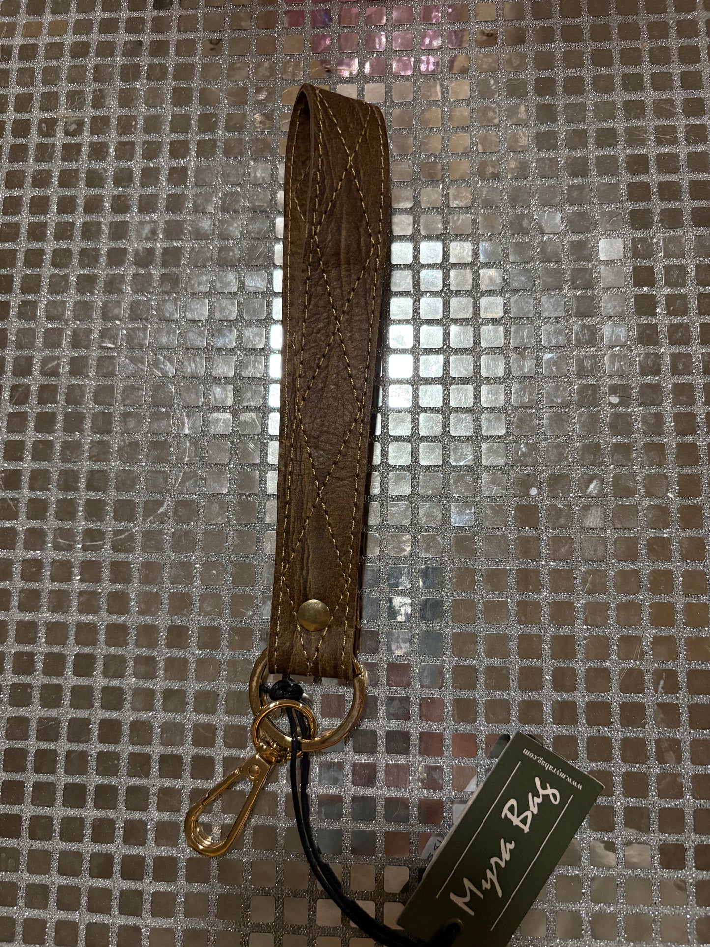 Brown Wood Key Fob