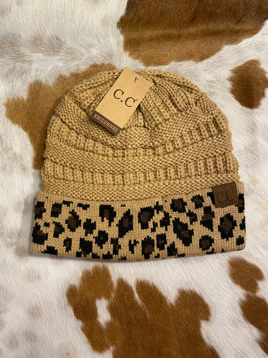 Tan Cheetah C.C Beanie