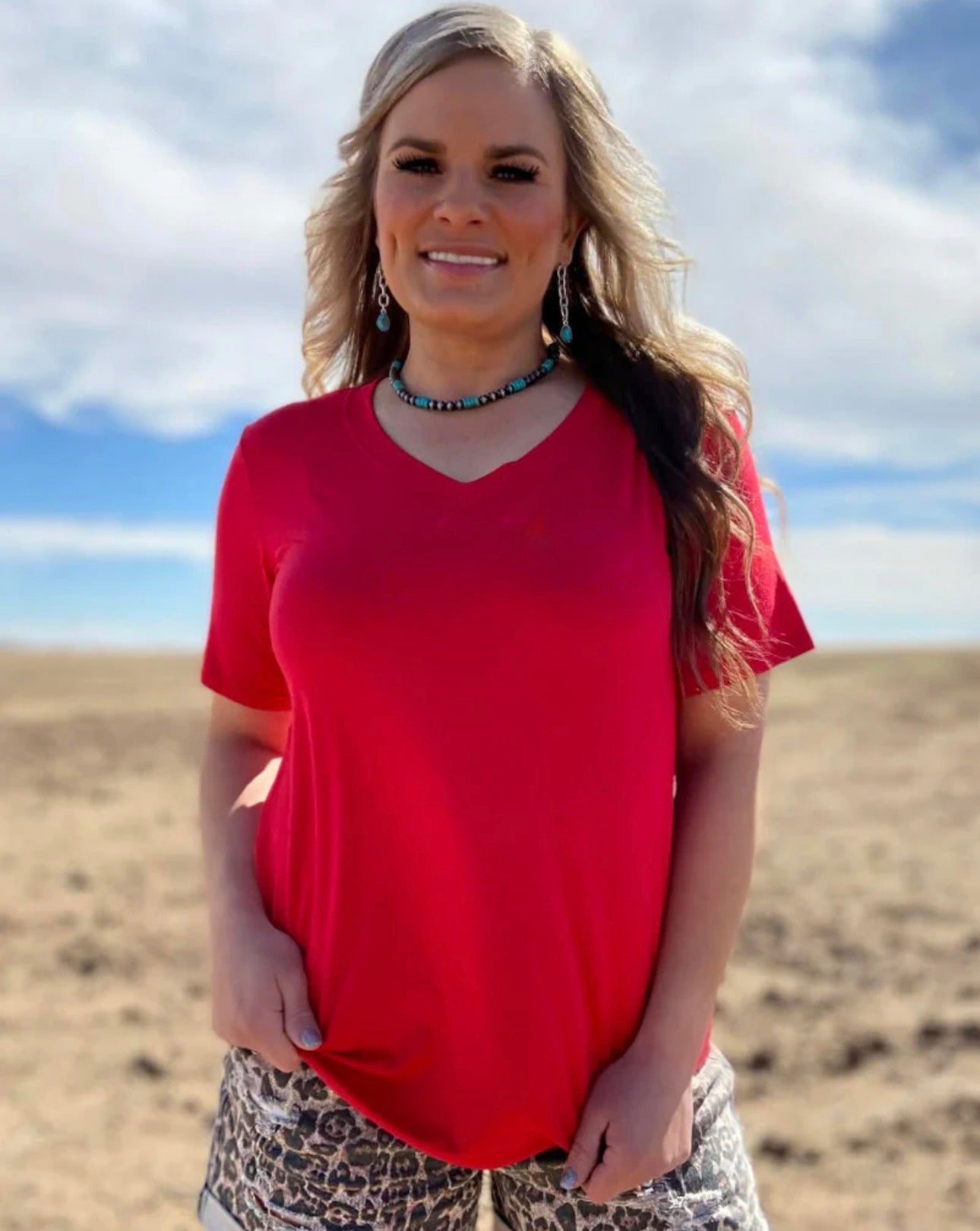 Red Simple Sterling Top