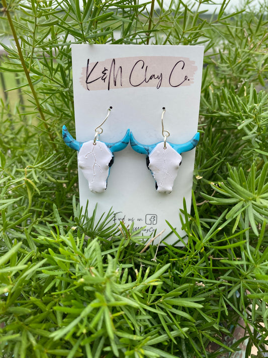 Turquoise Longhorn Earrings