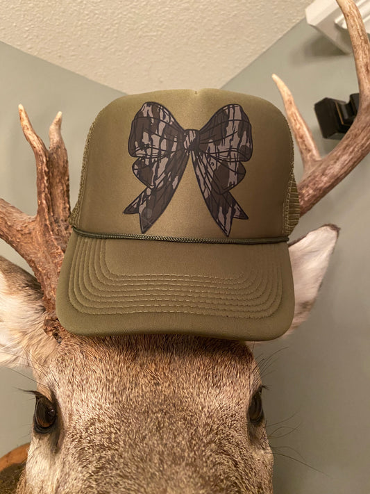 Green Camo Bow Hat