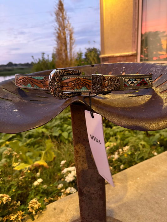 Sunrise Hand-Tooled Belt