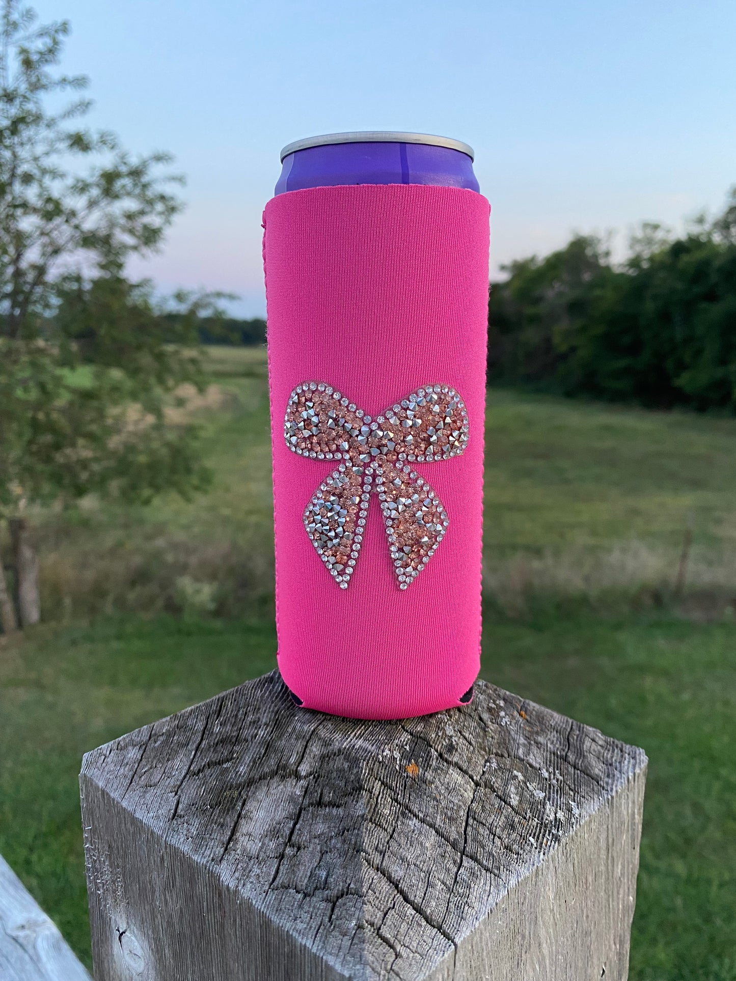 Pink Bow Koozie