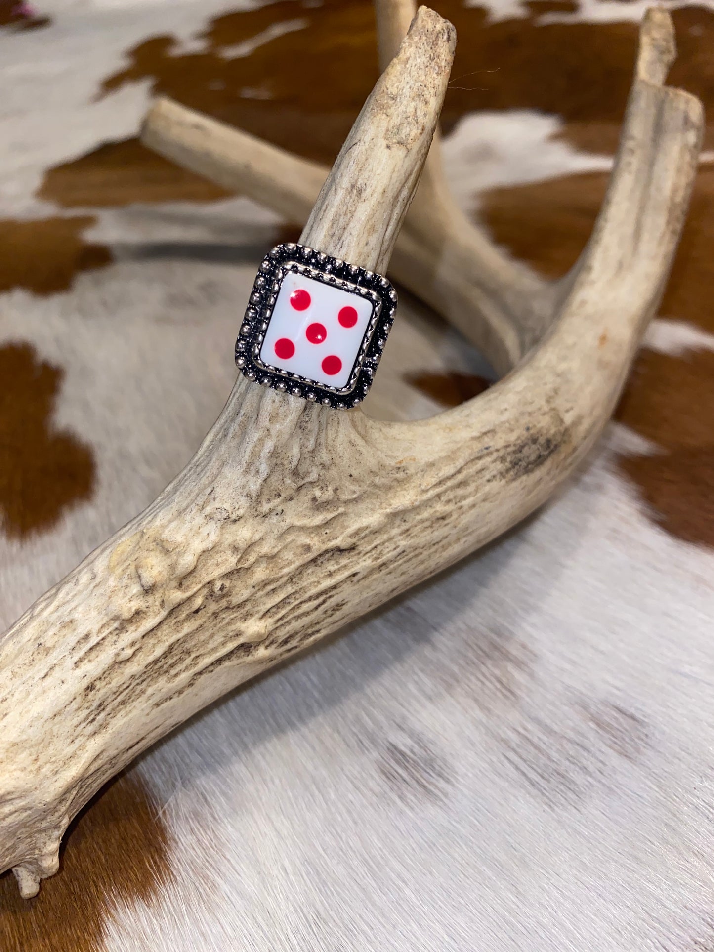 Red Dice Cuff Ring