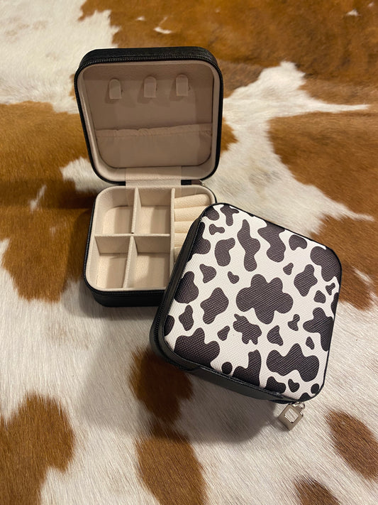 Cassie Cow Print Jewelry Box