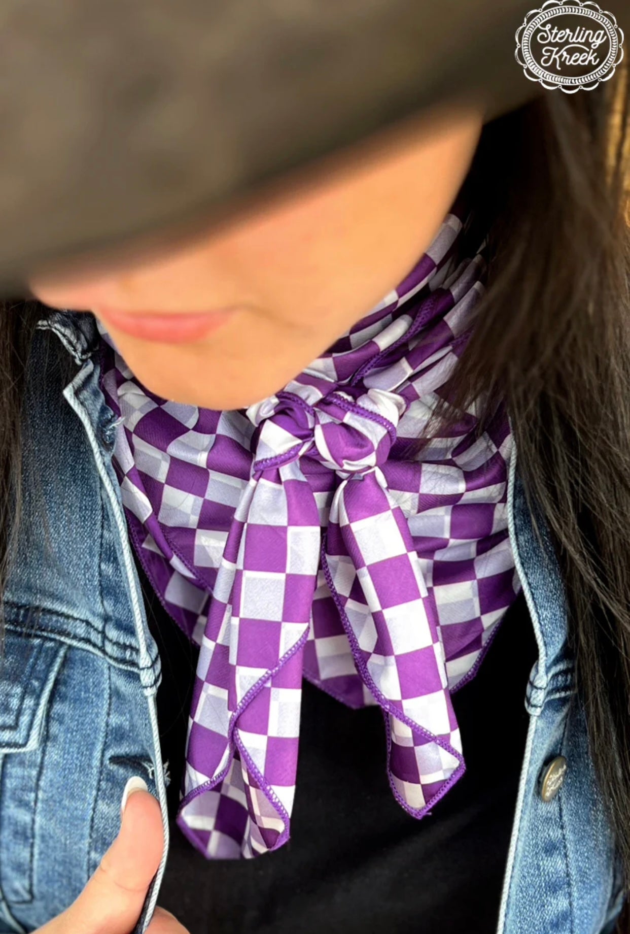 Purple Checkered Wild Rag