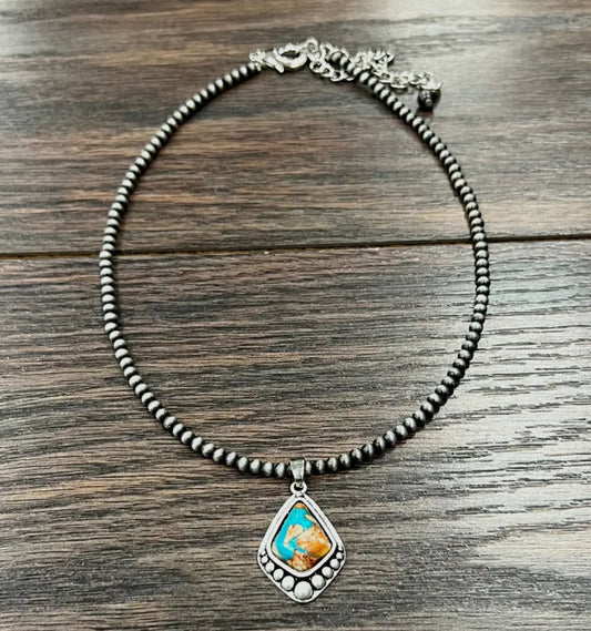 Orange & Turquoise Necklace