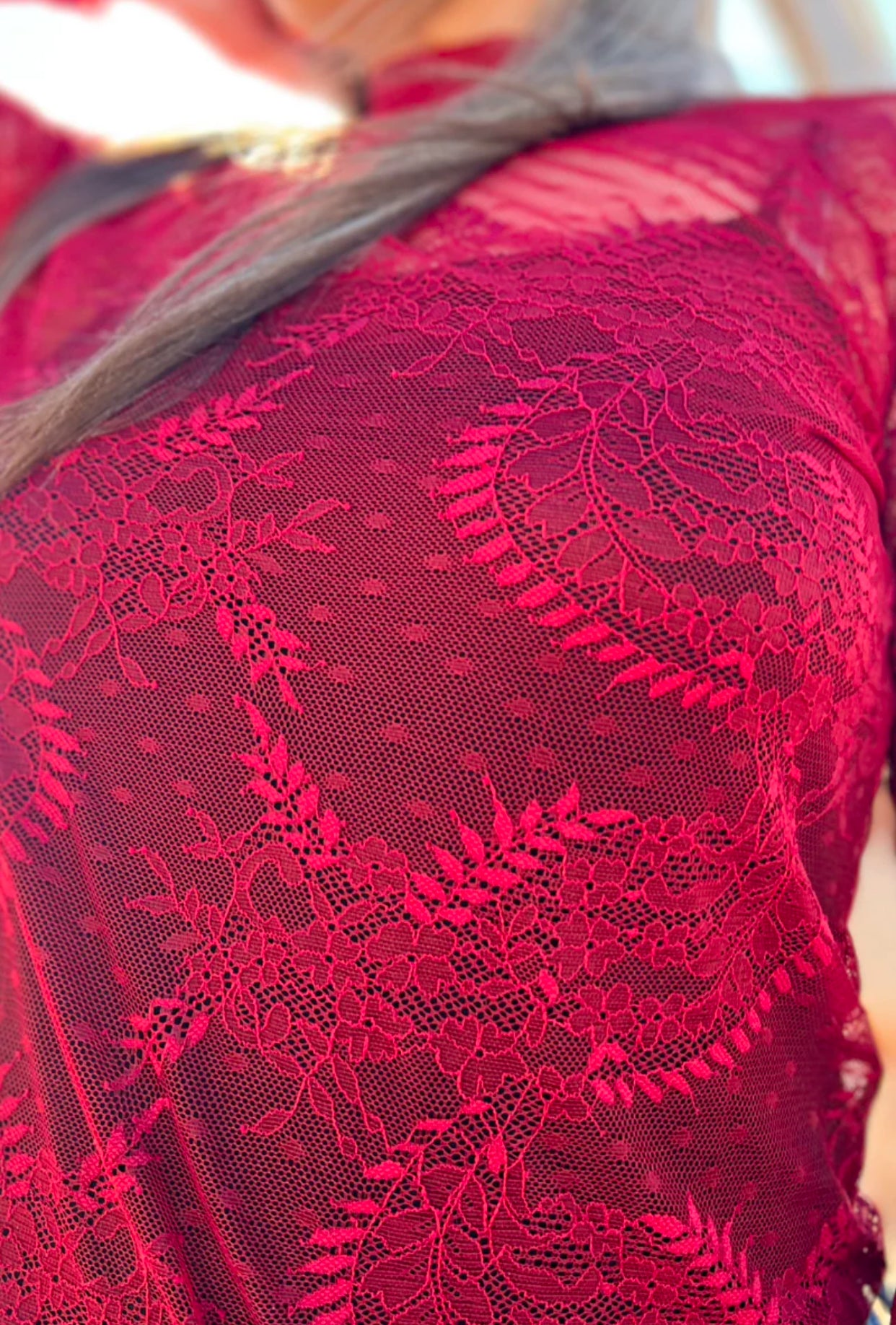 Write it in Red Lace Top