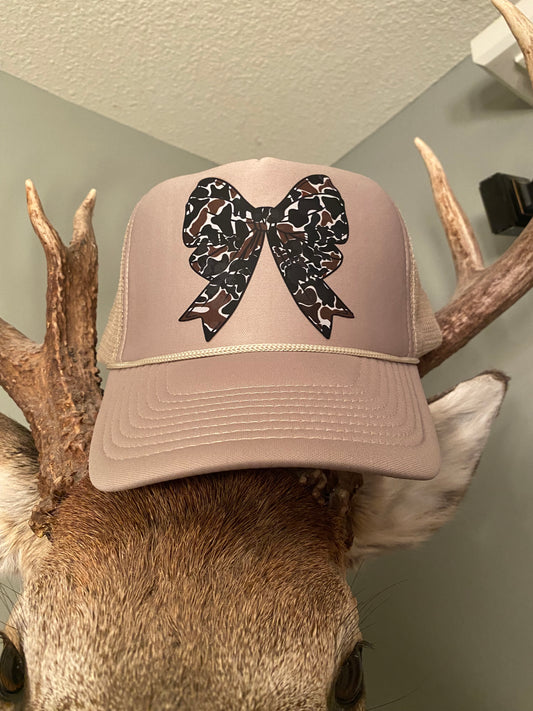 Tan Camo Bow Hat