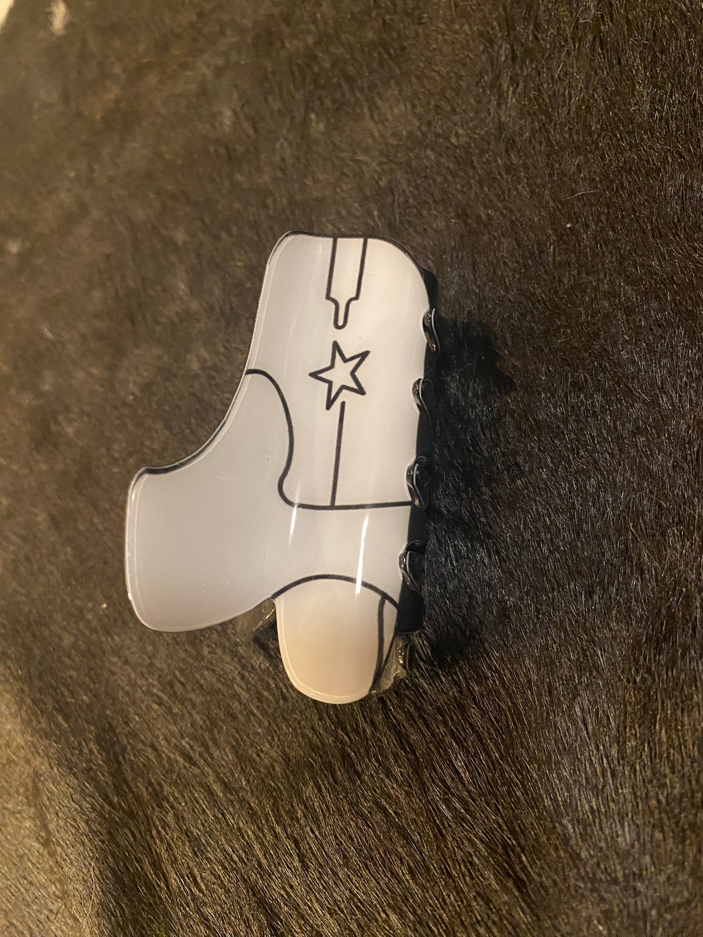 White Boot Claw Clip