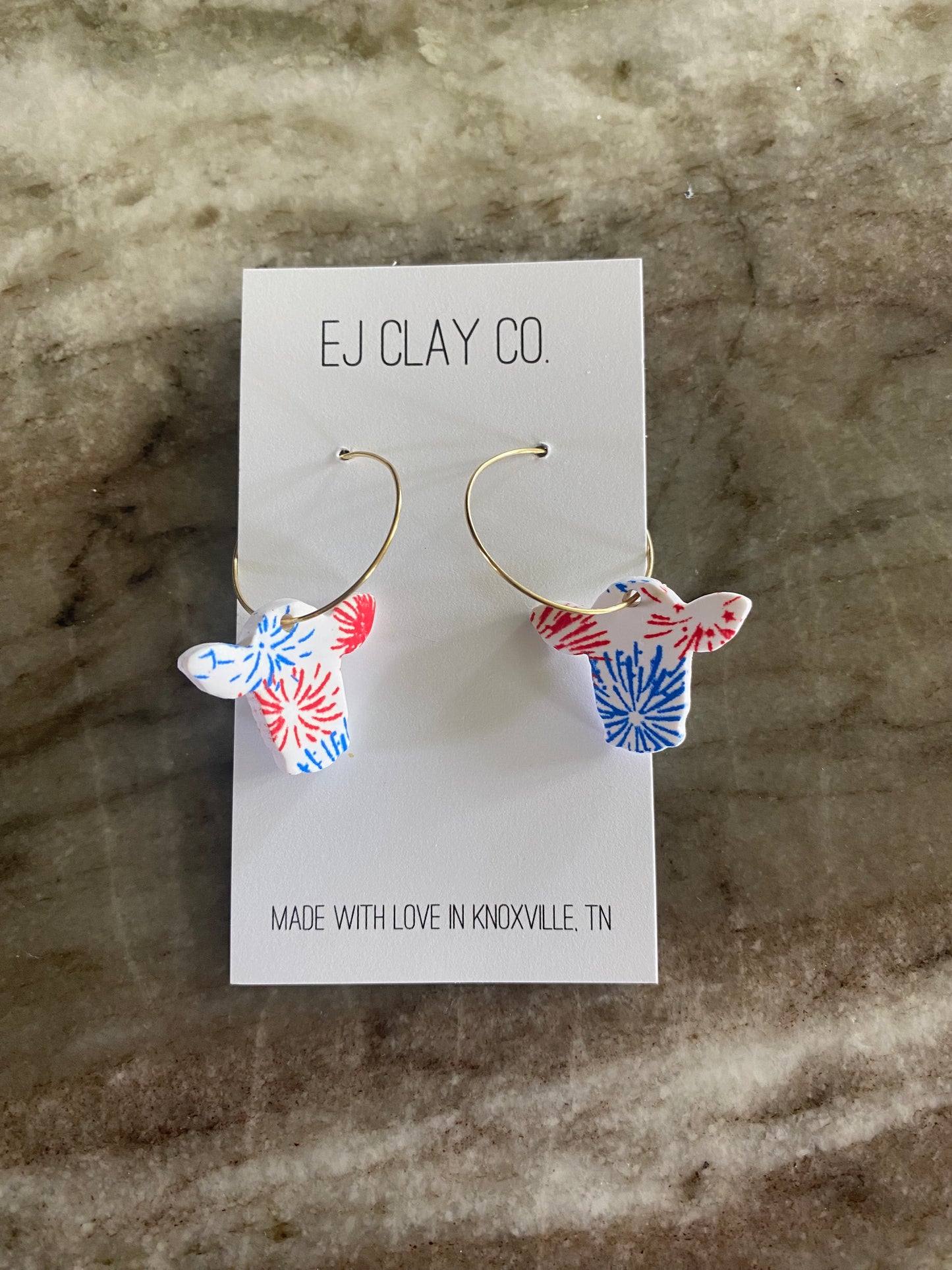 Firework Cow Hoop Earrings