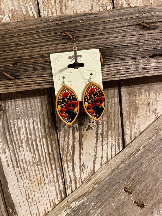 Black & Red Game Day Earrings