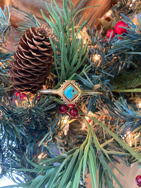 Turquoise Aztec Bronze Cuff