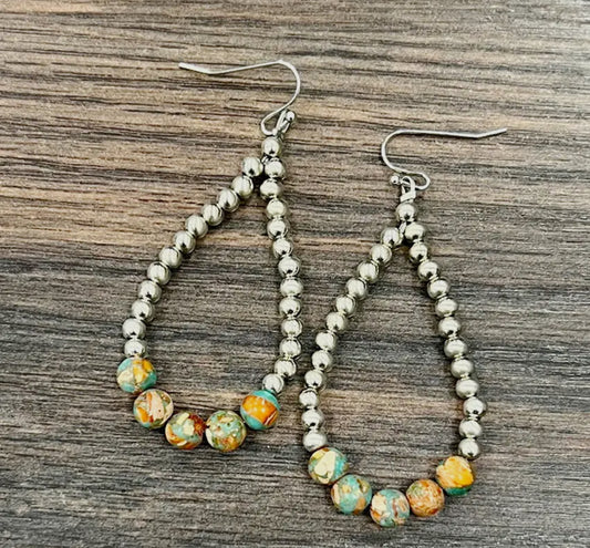 Orange Teardrop Earrings