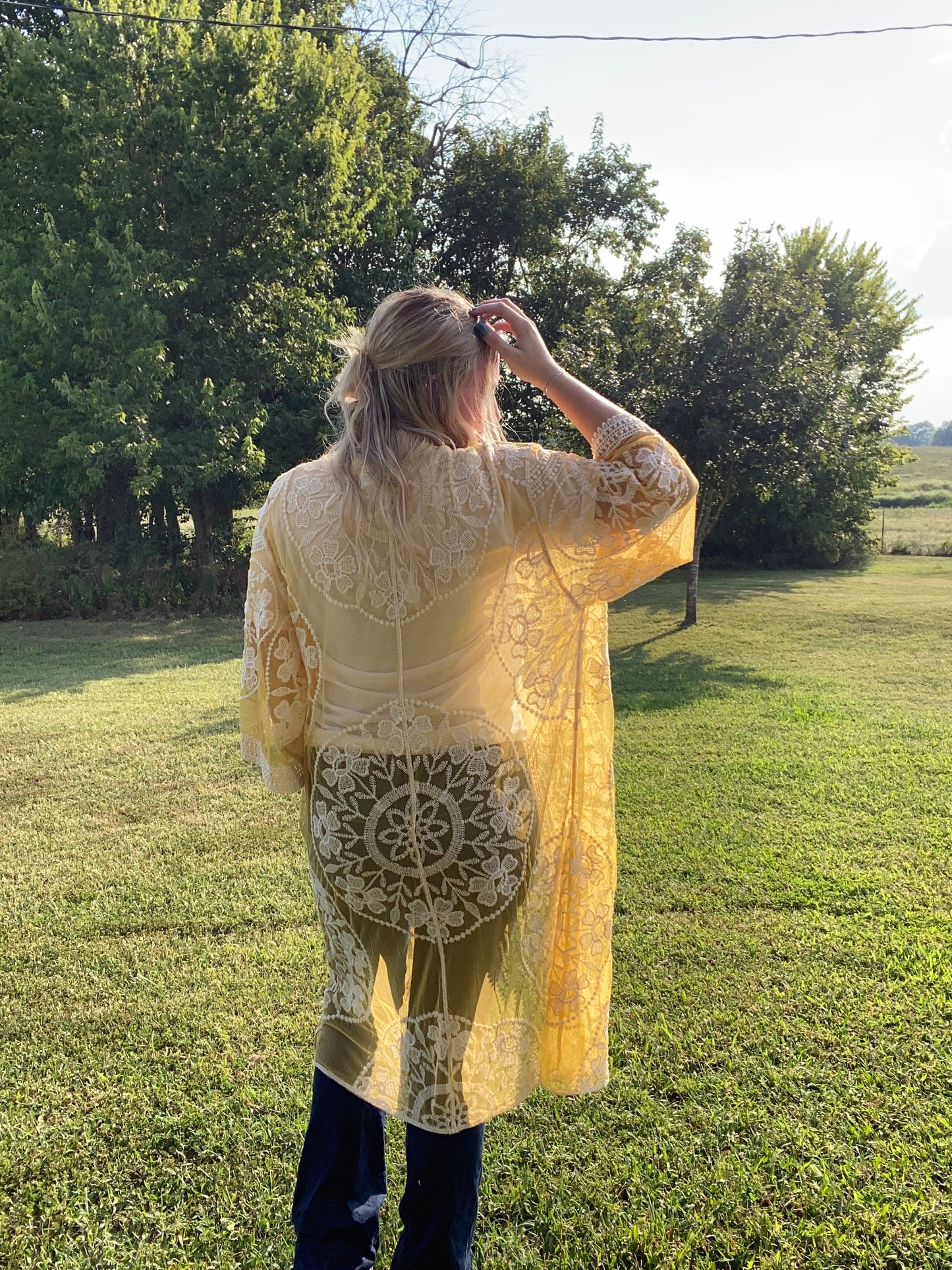 Mustard Lace Kimono