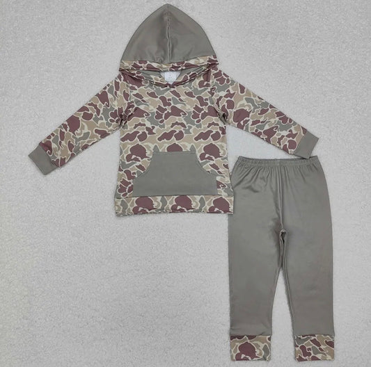 Boys Camo Hoodie & Top Set