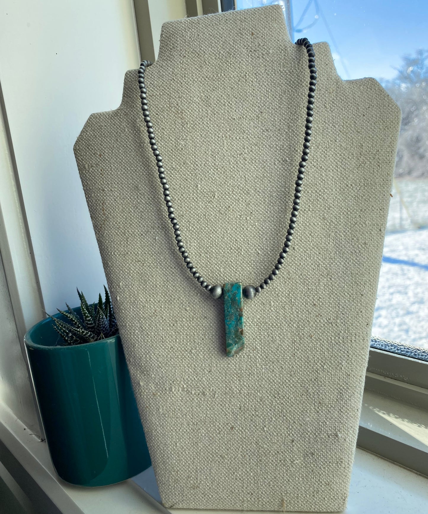 Big Turquoise Rock Necklace