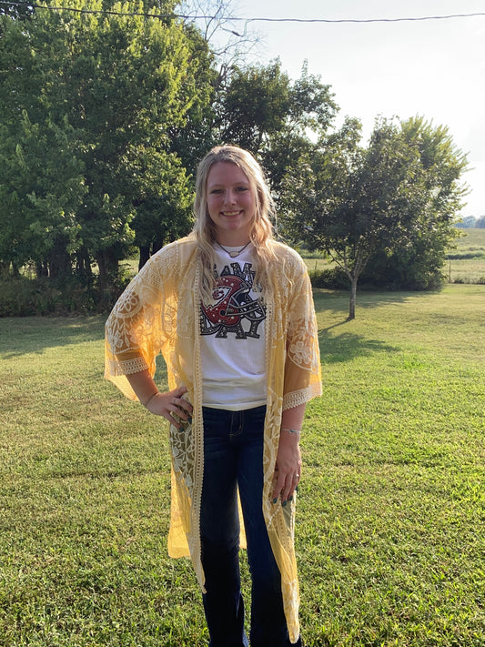 Mustard Lace Kimono