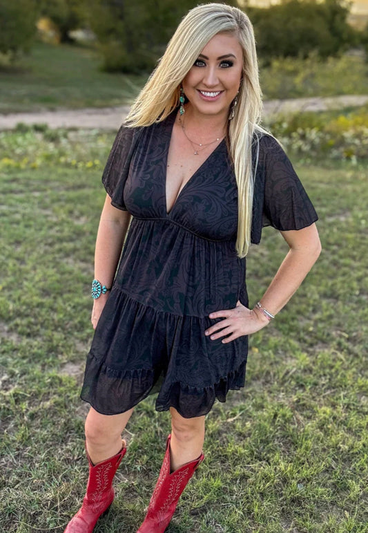 Black Tooled Dress