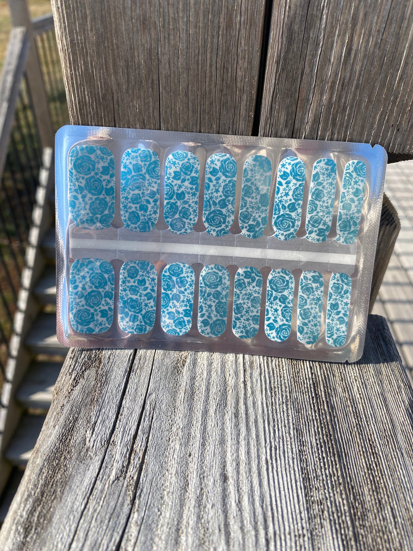 Blue Rose Press On Nails