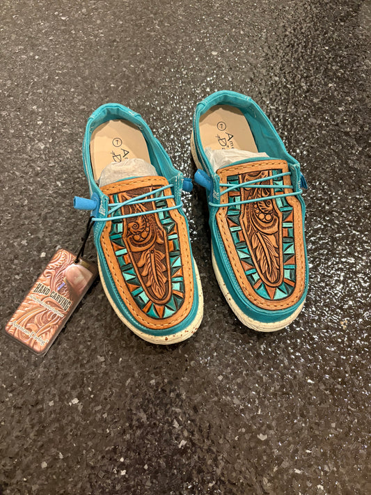 Turquoise Genuine Leather Shoes