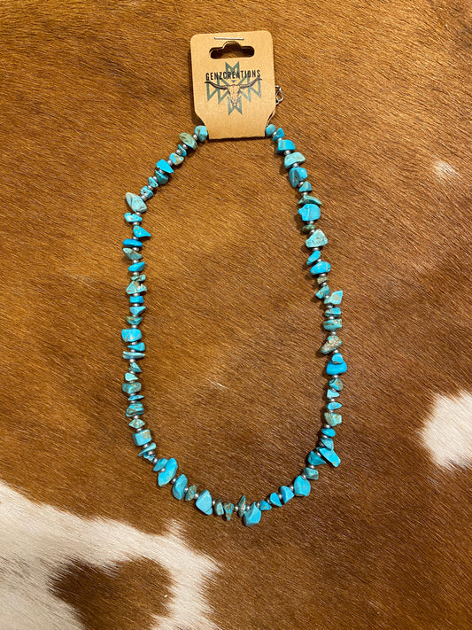 Silver and Turquoise Rock Necklace